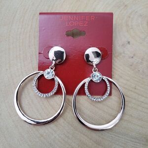2/$20 Brand New Jennifer Lopez Rose Gold Rhinestone Earrings
